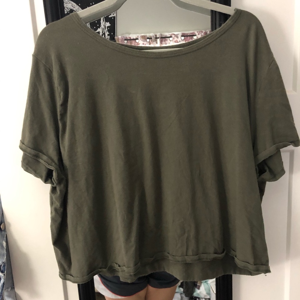 Army green Oversized crop top size 2X